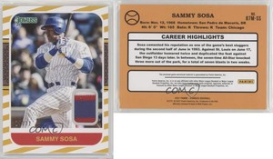 2021 Panini Donruss Retro 1987 Materials Gold /21 Sammy Sosa #87M-SS