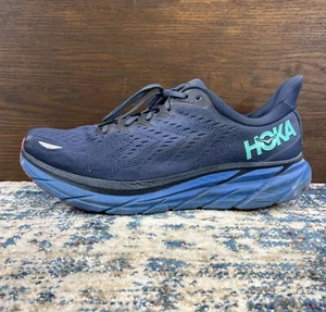 Hoka One One Clifton 8 Outer Space/Vallarta Blue Running Shoes Mens Sz 14EE Wide - Picture 1 of 13