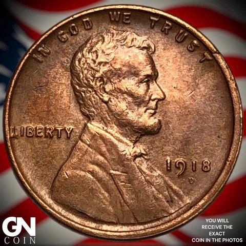 1918 D Lincoln Cent Wheat Penny  Q7096 Cover