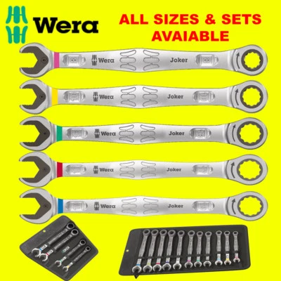 WERA Joker Metric & Imperial Combination Ratchet Open End Ring Spanner All Sizes