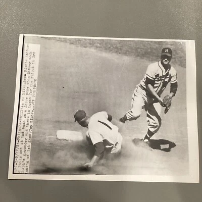 1954 Philadelphia Phillies Richie Ashburn Milwaukee Braves Logan Press Photo - Image 1 of 4