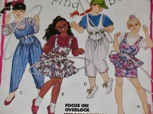 McCALL'S MUSTER 5373 PULLOVER, JUMPSUITS, T-SHIRT KINDERGRÖSSEN 7, 8, 10 ~ UNGESCHNITTEN - Bild 1 von 5