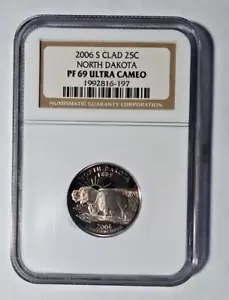 2006 S Clad North Dakota State Quarter NGC PF69 Ultra Cameo (Q-62) - Picture 1 of 2