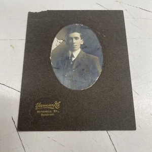 Gabinete CDV Fotografía ORIGINAL BW ART Estudio Retrato Años 1880 Yeoman Café Bendigo - Imagen 1 de 3