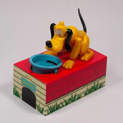 Rare Disney Parks Pluto Animated Mechanical Motion Piggy Bank - Image 1 of 4