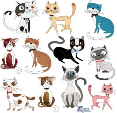 Violette Stickers Silly Kitty Cats Pals Love Craft Planner Supply Scrapbook