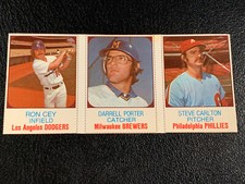 1975 Hostess Ron Vey, Darrel Porter, Steve Carlton Card Panel