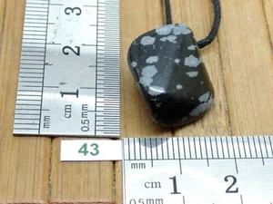 Pendentif OBSIDIENNE FLOCON DE NEIGE + cordon reglable mineraux pierre reiki - Picture 1 of 2