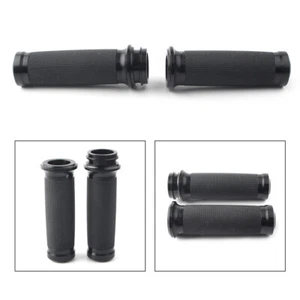 For Harley Davidson Touring Sportster Dyna FXS Black 1" CNC Hand Grips Handlebar - Picture 1 of 12