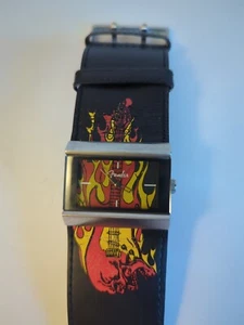 Fender Guitar Wide Band Rocker Watch Leather Water Resistant Cuff New Battery - Picture 1 of 18