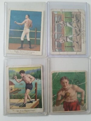 1910 t218 cards.  Willie Beecher/Bob Fitzsimmons/Stanley Ketchell - Image 1 of 4