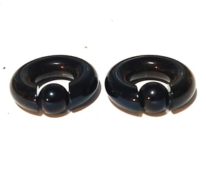 2 - 0g  5/8 Spring Loaded Surgical Steel 316L Black Anodized Unisex Sexy Gift - Picture 1 of 1