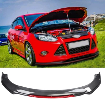 For Ford Focus 2013-2014 Painted Carbon Front Bumper Lip Spoiler Splitter Foto 1 de 4