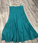 AMERICAN LIVING Women's Emerald Green Linen Zip Spaghetti Straps A-Line Dress 14