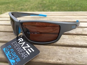 Gafas de sol RAZE Z Coast flotantes polarizadas pesca gris azul HDP B2 - Imagen 1 de 12
