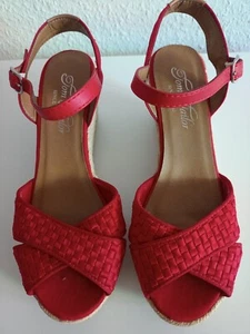 TOM TAILOR Keilsandaletten / Wedges, rot, Gr. 39, wie neu! - Bild 1 von 4