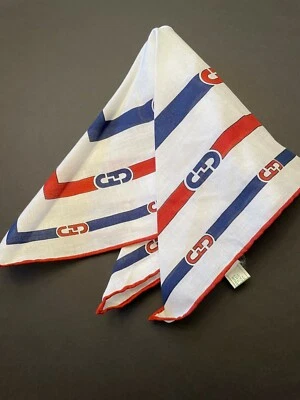 Винтажный шарф с логотипом SALVATORE FERRAGAMO 16 1⁄2 дюйма носовой платок КЛАССИЧЕСКИЙ ретро - Изображение 1 из 4