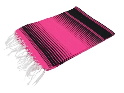 Manta Sarape Mexicana en Diseño Rayado Manta Cobija Multiusos XL82" x 56" Foto 1 de 4