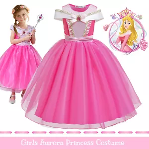 Princess Aurora Belle Dress Up Little Girls Fancy Costume Party Cosplay Birthday - Picture 1 of 23