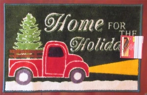 "Camión agrícola rojo Huntington Home árbol de Navidad hogar alfombra de vacaciones 20"" x 30" - Imagen 1 de 5