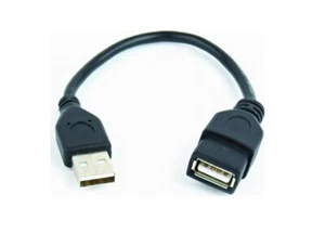 Cable de extensión USB 2.0 15 cm AM-AF extensor USB corto adaptador conectores moldeados - Imagen 1 de 6