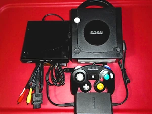 GameCube Jet Black Console Intec Rechargeable Battery Pack OEM Controller/AC/AV - Picture 1 of 23