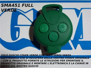 Cover Verde Y Botones Para Llave Control Remoto Inteligente Mhd Fortwo 451 3 - Imagen 1 de 1