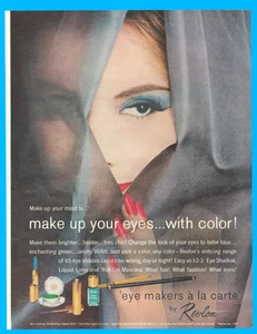Revlon eye makeup cosmetics mascara eyelash vintage print ad 1961 - Picture 1 of 3