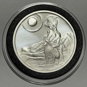 Asian Artistic Implied Nude Collector Coin 1 Troy Oz .999 Fine Silver Round 999 - Picture 1 of 14