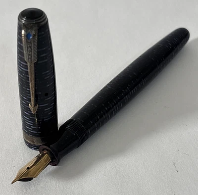 Parker Vacumatic Blue Diamond Azure Blue Pearl Striated Fountain Pen - Image 1 of 4