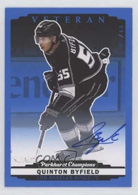 2022-23 Upper Deck Parkhurst Champions Blue Auto /15 Quinton Byfield #227 Auto - Image 1 of 2