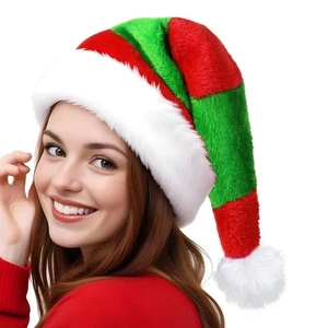 Sombrero clásico de Santa - Sombrero de Navidad cómodo de terciopelo grueso para adultos unisex - Chris... - Imagen 1 de 8