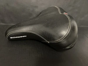 Sella bici bicicletta Schwinn Cionlli nero 10" x 9" larghezza pelle usata in ottime condizioni - Foto 1 di 8