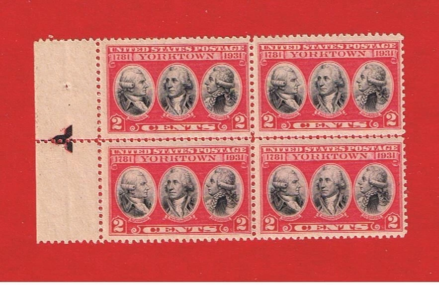 #703   MNH  OG  margin block of 4   Yorktown   Free S/H - Image 1 of 1