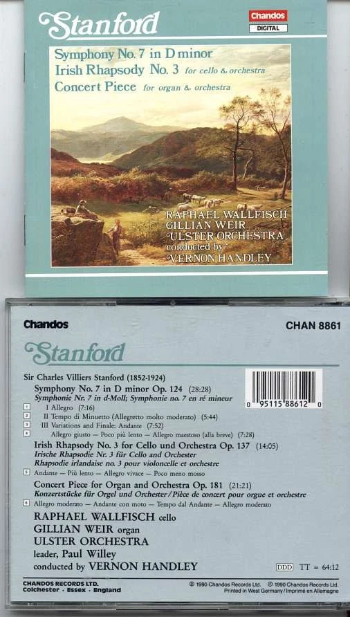 STANFORD: Symphony #7, Concert Piece for Organ and Orchestra, Irish Rhapsody #3 - Image 1 of 1