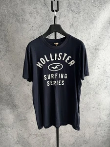 Hollister Surfing Series T-Shirt Y2K Embroidered Logo Blue Tee Mens size M - Picture 1 of 16
