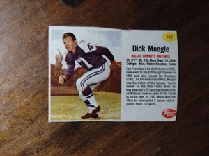 1962 Post Cereal #143 Dick Moegle Dallas Cowboys No Creases - Picture 1 of 2