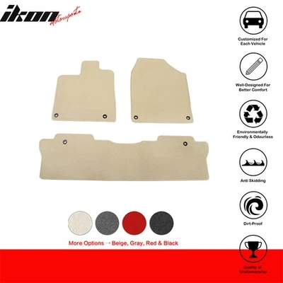 For 17-25 Honda Ridgeline Anti-Slip Front Rear Floor Mat Carpet Nylon 3PCS Beige — 第 1/4 张图片