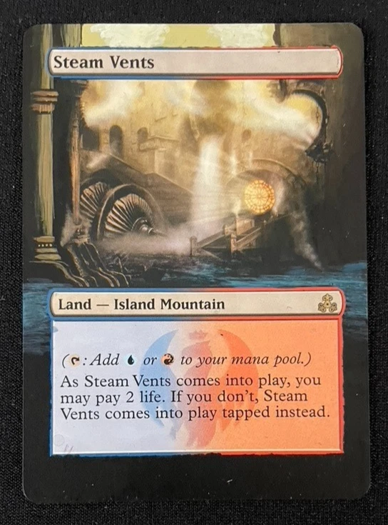 Steam Vents MtG Guildpact Altered Art Extended & Borderless - Image 1 of 2
