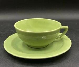 Hollywood Craftsman California Keramik Chartreuse grün Tasse & Untertasse Vintage - Bild 1 von 14