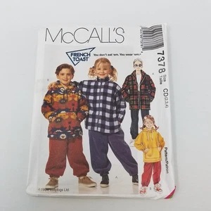 McCalls French Toast Sewing Pattern 7378 Sweatpants Pants Jacket Kids size 2 3 4 - Picture 1 of 4