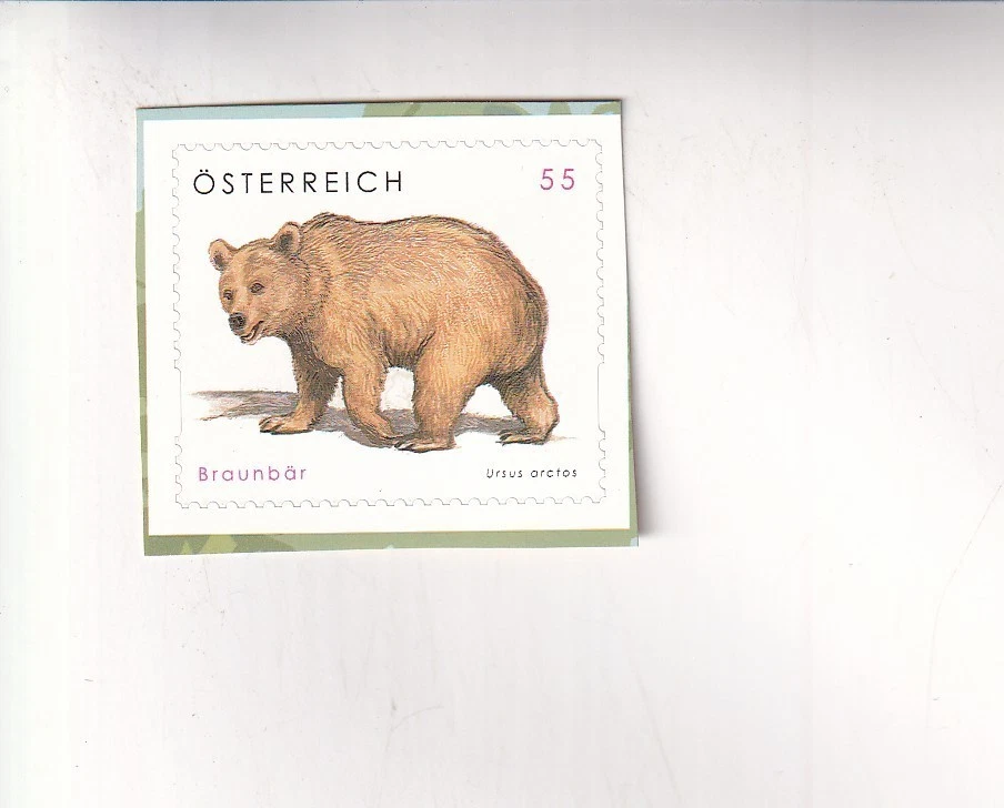 SELO AUSTRÍACO Carimbo autoadesivo URSO URSO MARROM Estado perfeito nunca articulado - Imagem 1 de 1