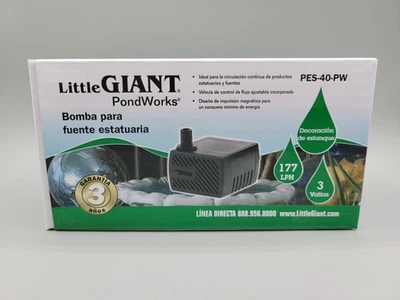 全新 Little Giant PES-40-PW 40 GPH 雕像泵 566713 — 第 1/2 张图片