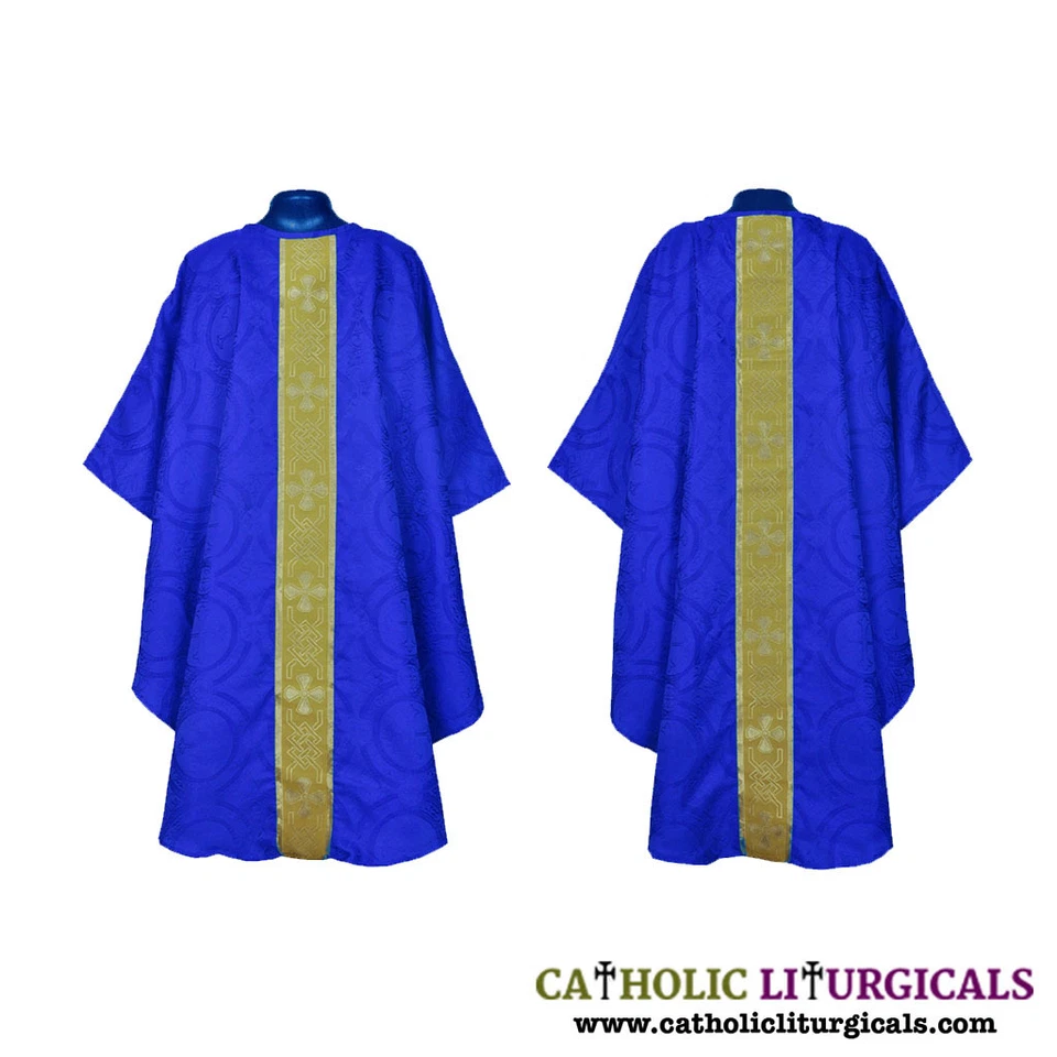 New Blue clergy gothic vestment & Mass set Gothic chasuble Casel Casulla  - Image 1 of 1