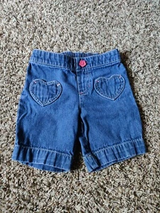 Jumping Beans Girl’s Denim Shorts with Heart Pockets (Gymboree Vibes) Size 4 - Picture 1 of 5