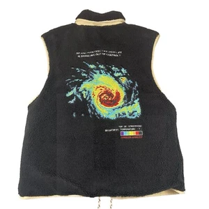 Jungles Jungles Spiraling Sherpa Vest Reversible Mens Size XL Embroidered - Picture 1 of 15