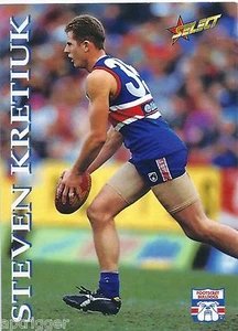 1995 Select Series 1 Base Card [ 72 ] Steven KRETIUK Western Bulldogs - Picture 1 of 1