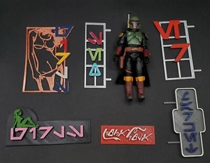 6 CUSTOM SIGN LOT for 3.75" 1:18 SCALE STAR WARS FIGURE DIORAMA - Picture 1 of 1