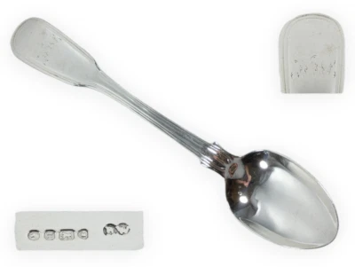 Antique Victorian 1848 Sterling Silver Teaspoon Spoon Fiddle & Thread R Wallis - Image 1 of 4