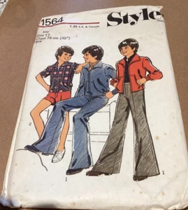 1976 Vintage Original Style Sewing pattern 1564 boys Jacket, trousers & shorts - Picture 1 of 4